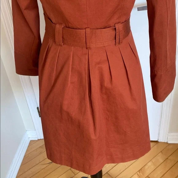 Pink Martini Terracotta belted Trench Coat Size X-Small will fit Small to Medium - Picture 6 of 17